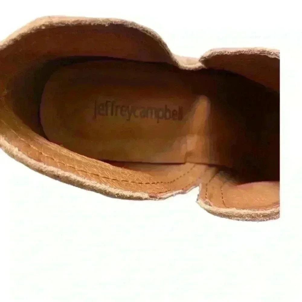 Jeffrey Campbell light pink/nude cutout suede ankle slip on boots. Sz 7 - Picture 6 of 7